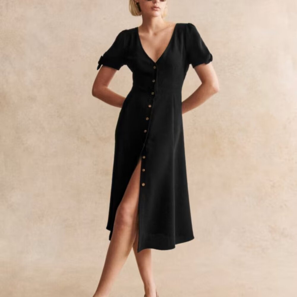 Sezane Vic Black Dress Size 38 or 6